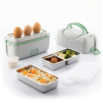 InnovaGoods 3-In-1 Electric Steamer Lunch Box With Recipes Beneam, V0103311