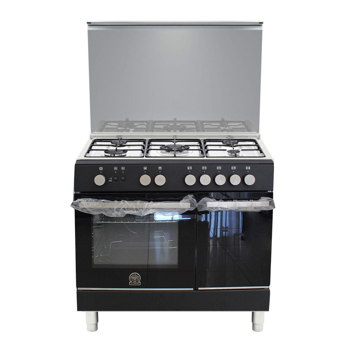 La Germania Futura D Line  Gas 90x60cm  4 Burners+1 Triple Ring Burner Black