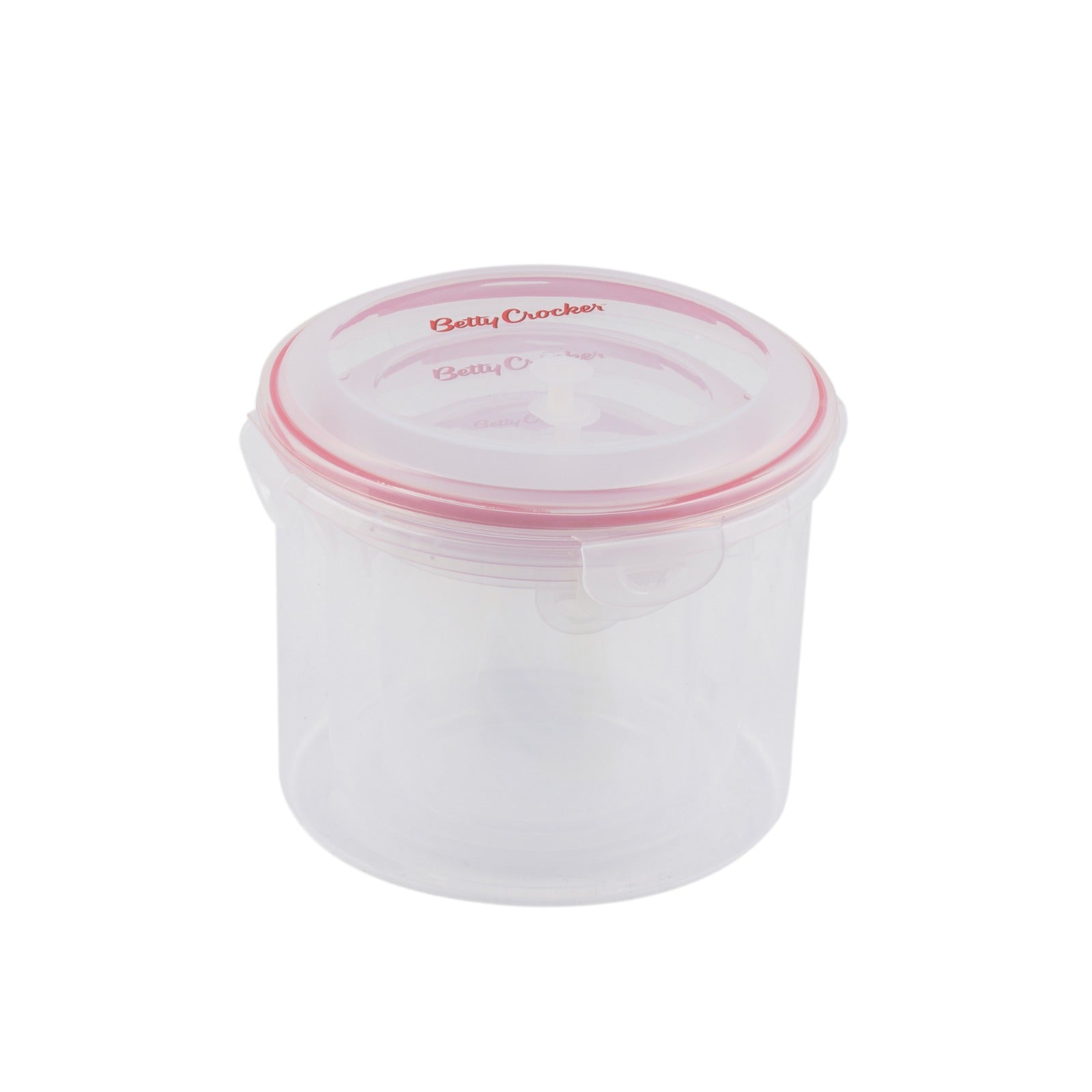Betty Crocker Cylinder Storage Container Set,Transparent & Red,3 Piece ,700/1500/3000Ml