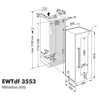 Liebherr EWTdf 3553 Vinidor Built-in multi-temperature wine cabinet