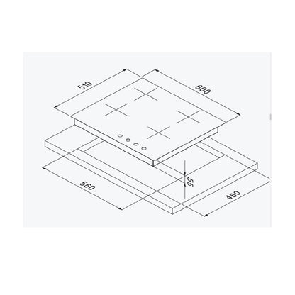 Flora FLBH10-CTSF-R64BC Built In hob 60cm Crystal Black.