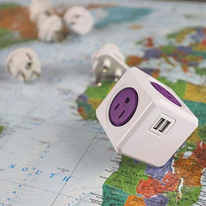 Allocacoc PowerCube? |Rewirable USB| 4x Plug Travel - Orchid Purple