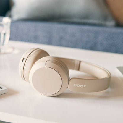 Sony WH-CH520 Wireless On-Ear Headphones with Microphone (Beige)