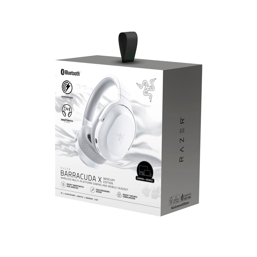 Razer - Barracuda X 2022 Edition Wireless Stereo Gaming Headset for PC, PS5, PS4, Switch, and Mobile - Mercury White