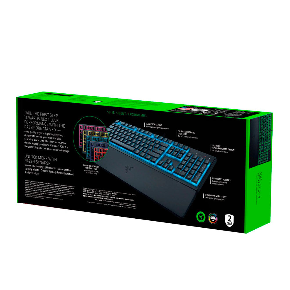 Razer - Ornata V3 X Full-Size Wired Membrane Gaming Keyboard with Chroma RGB Backlighting - Black