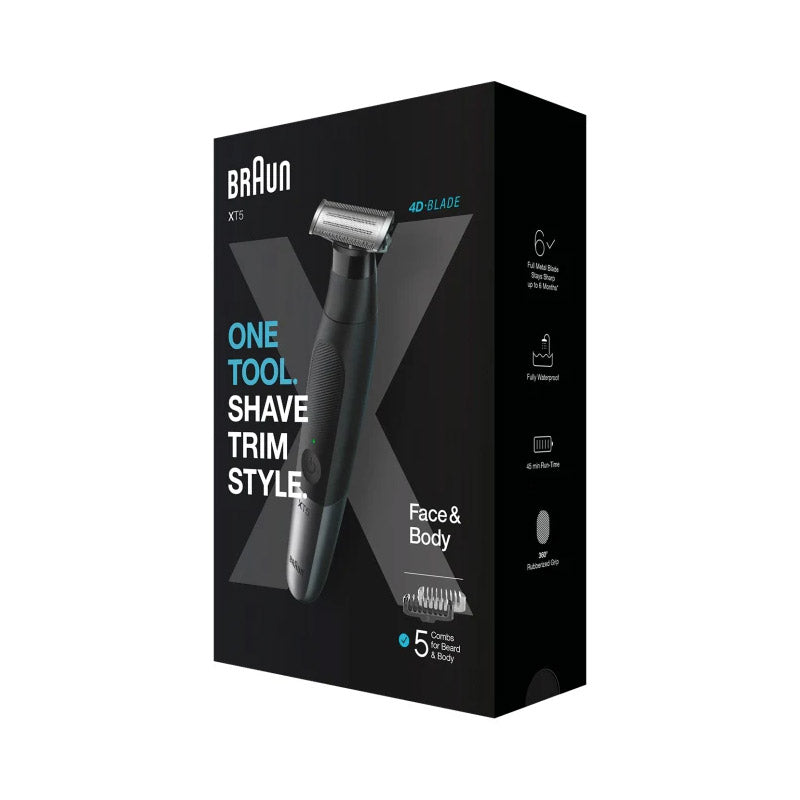 Braun Series X XT5100 Wet & Dry all-in-one tool with 5 attachments, black / silver