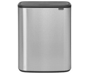 Brabantia Bo Touch Bin, 60 litre, Plastic Bucket,Matt Steel Fingerprint Proof