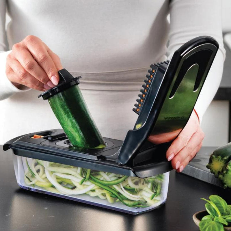Nutricook Essentials 4-in-1 Vegetable Chopper, Stainless Steel Blades, BPA-Free - Black, NC-VC150