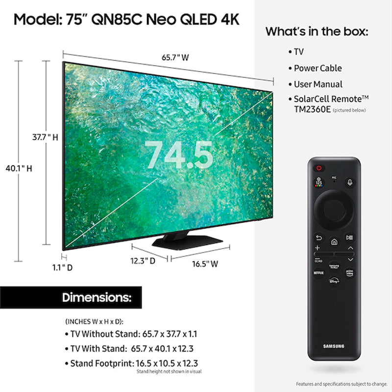 Samsung QN85C Neo QLED 4K Smart TV (2022)