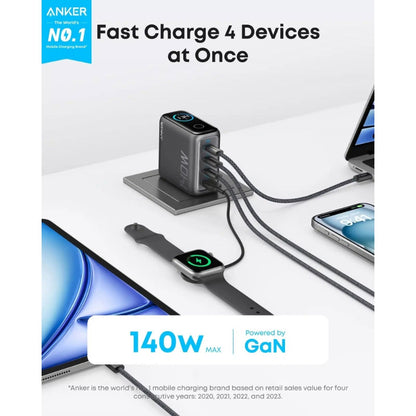 Anker Laptop Charger (140W, 4-Port, PD 3.1) with USB-C Cable