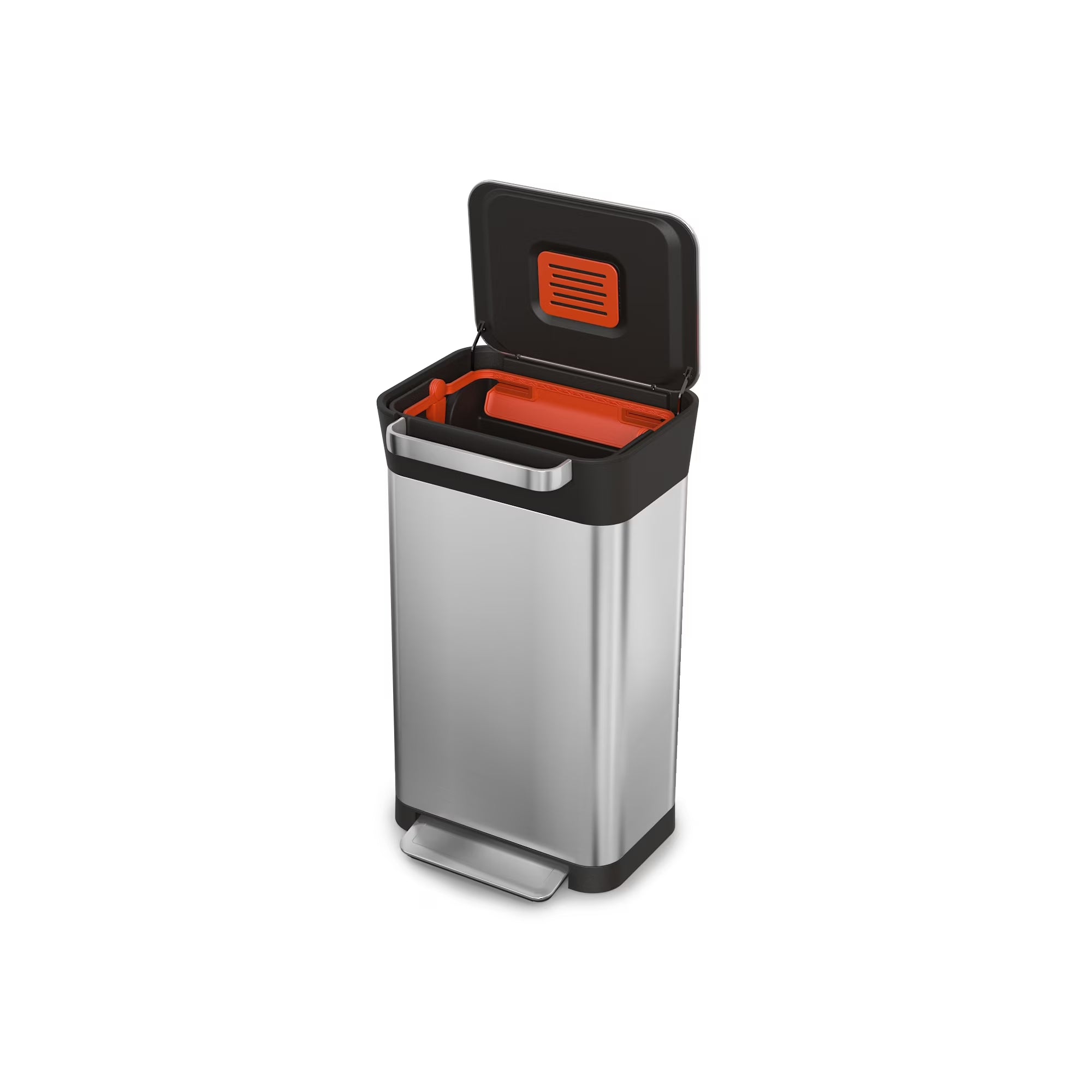 Joseph Joseph  Titanium Rubbish Bin with Press Function, 30l