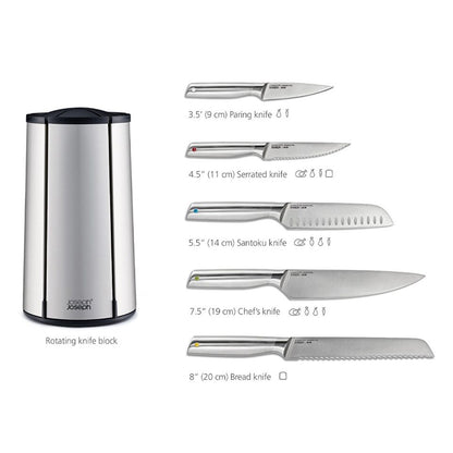 Joseph Joseph Elevate Steel Knives Carousel 5-piece Set