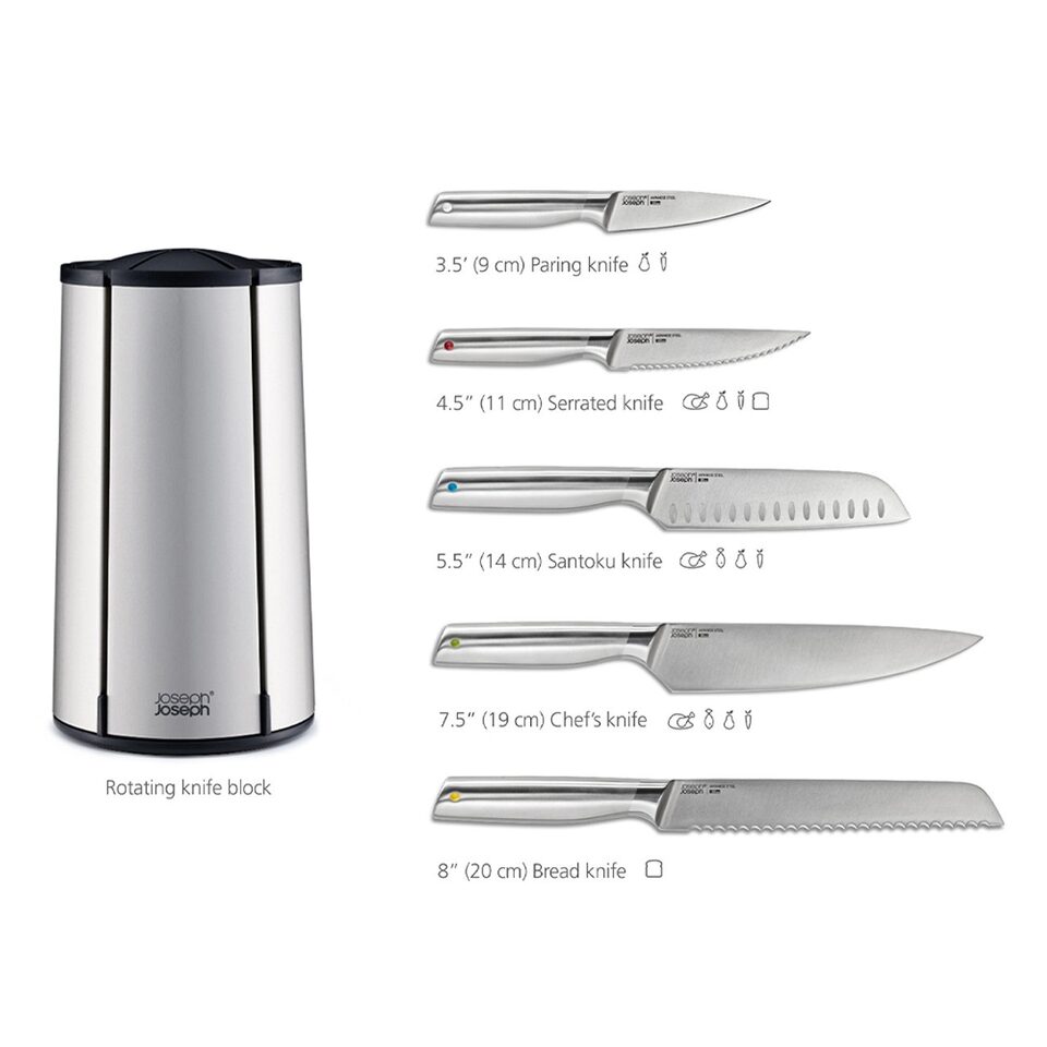 Joseph Joseph Elevate Steel Knives Carousel 5-piece Set