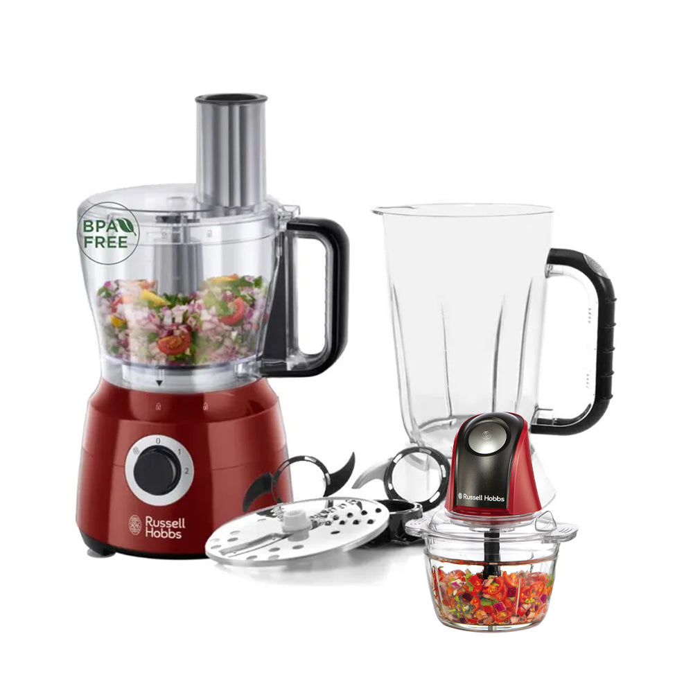 Russell Hobbs Bundle Desire Food Processor + Desire Red Chopper