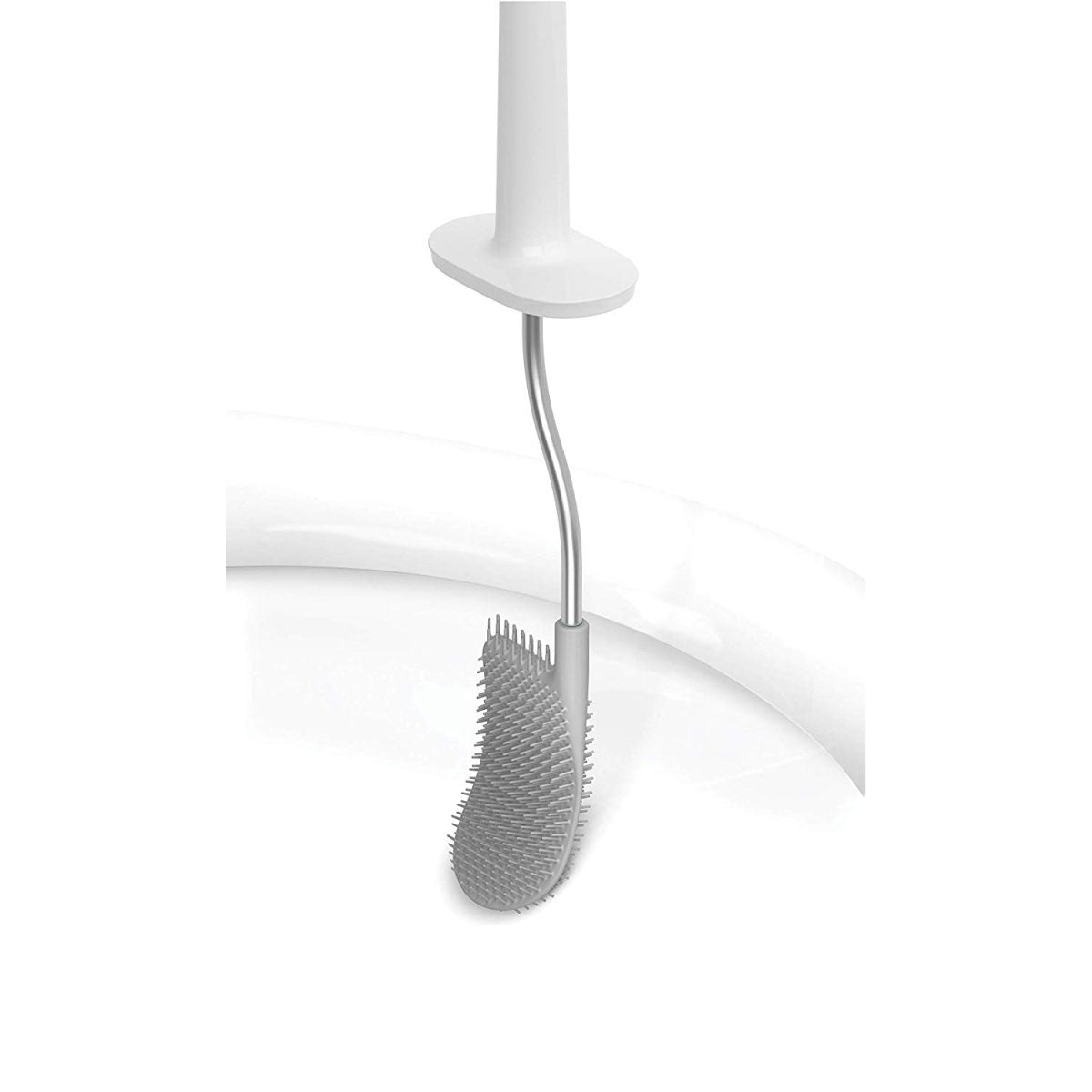 Joseph Joseph Flex Toilet Brush with Slim Holder Flexible Anti-Drip, Gray