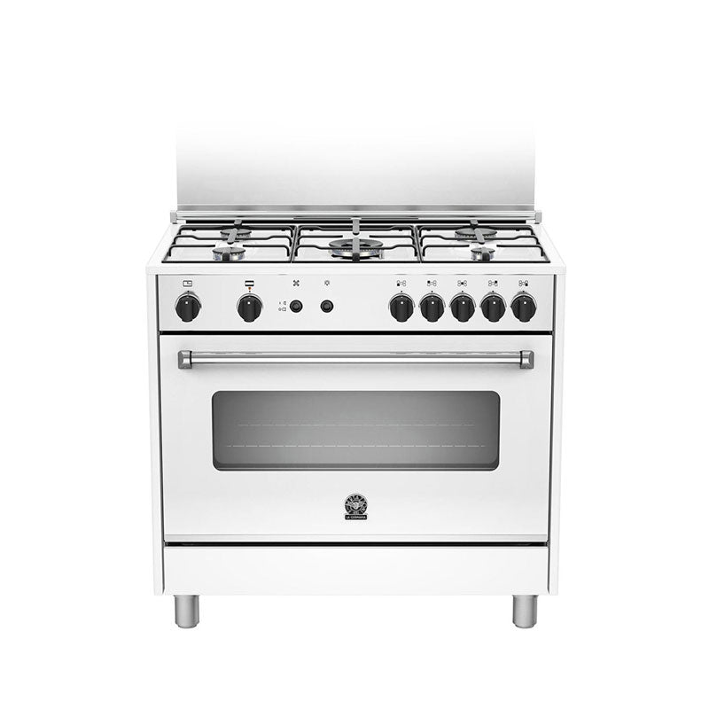 La Germania Americana C Line Gas Giant  90x60cm  4 Burners+1 Triple Ring 4kw Burner White - AMS95C81CW