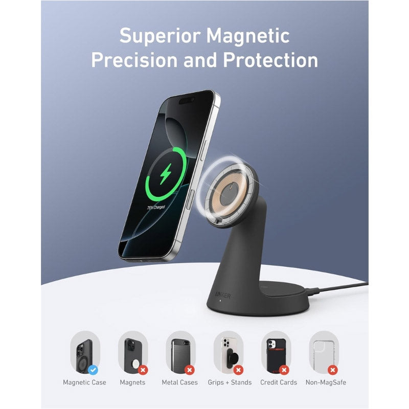 Anker MagGo Wireless Charger (2-in-1, Dock Stand)