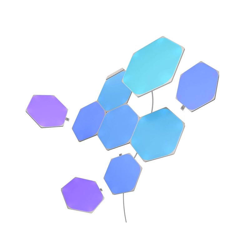 NanoLeaf Shapes Hexagons Starter Kit - Smart WiFi LED Panel System w/ Music Visualizer - 9 Pack - White