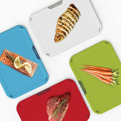 Joseph Joseph Duo Icon 4-piece colour coded Cutting Board Set with Storage Stand, Multicolour