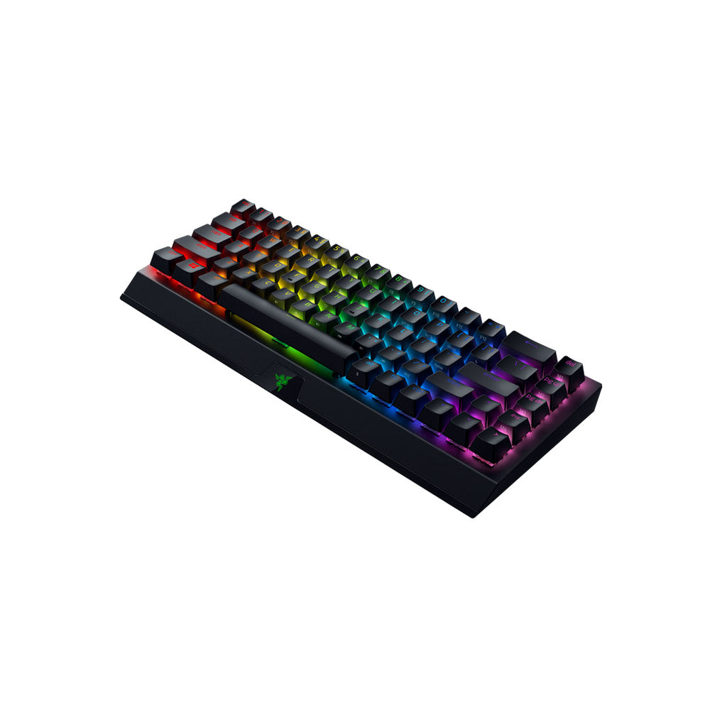 Razer - BlackWidow V3 Mini Hyperspeed Phantom Edition 65% Wireless Mechanical Green Clicky Tactile Switch Gaming Keyboard - Black