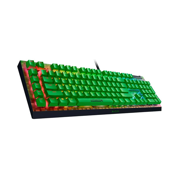 Razer BlackWidow V4 X Minecraft Edition Mechanical Gaming Keyboard – Full-Size RGB Wired with Clicky Green Switches