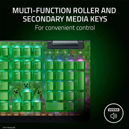 Razer BlackWidow V4 X Minecraft Edition Mechanical Gaming Keyboard – Full-Size RGB Wired with Clicky Green Switches