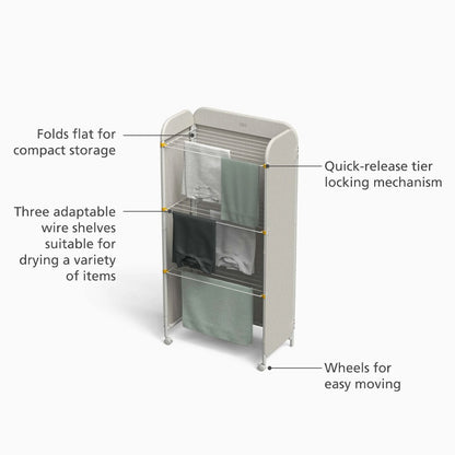 Joseph Joseph Eclipse™ 3-tier Ecru Clothes Airer with Screen