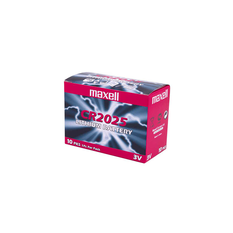 Maxell Coin Cell Batteries CR2025, Pack of 10