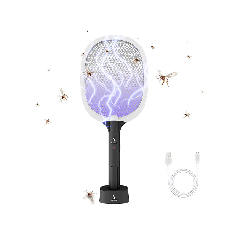 Beper Fly Killer Rechargeable USB - Electric Fly Swatter with Base