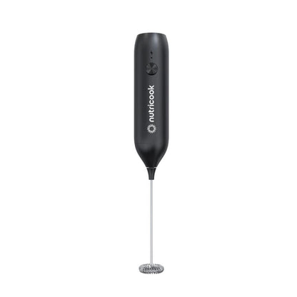 Nutricook Rechargeable Milk Frother, USB-C, Stainless Steel Whisk, Black, NC-MF100ME