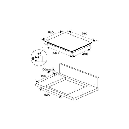 La Germania 60 cm vitroceramic hob