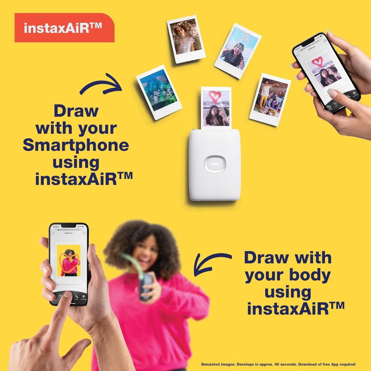 Fujifilm Instax PAL Digital Camera with Mini Link 2 Printer Bundle + Tesla Explr 9 Android Mobile