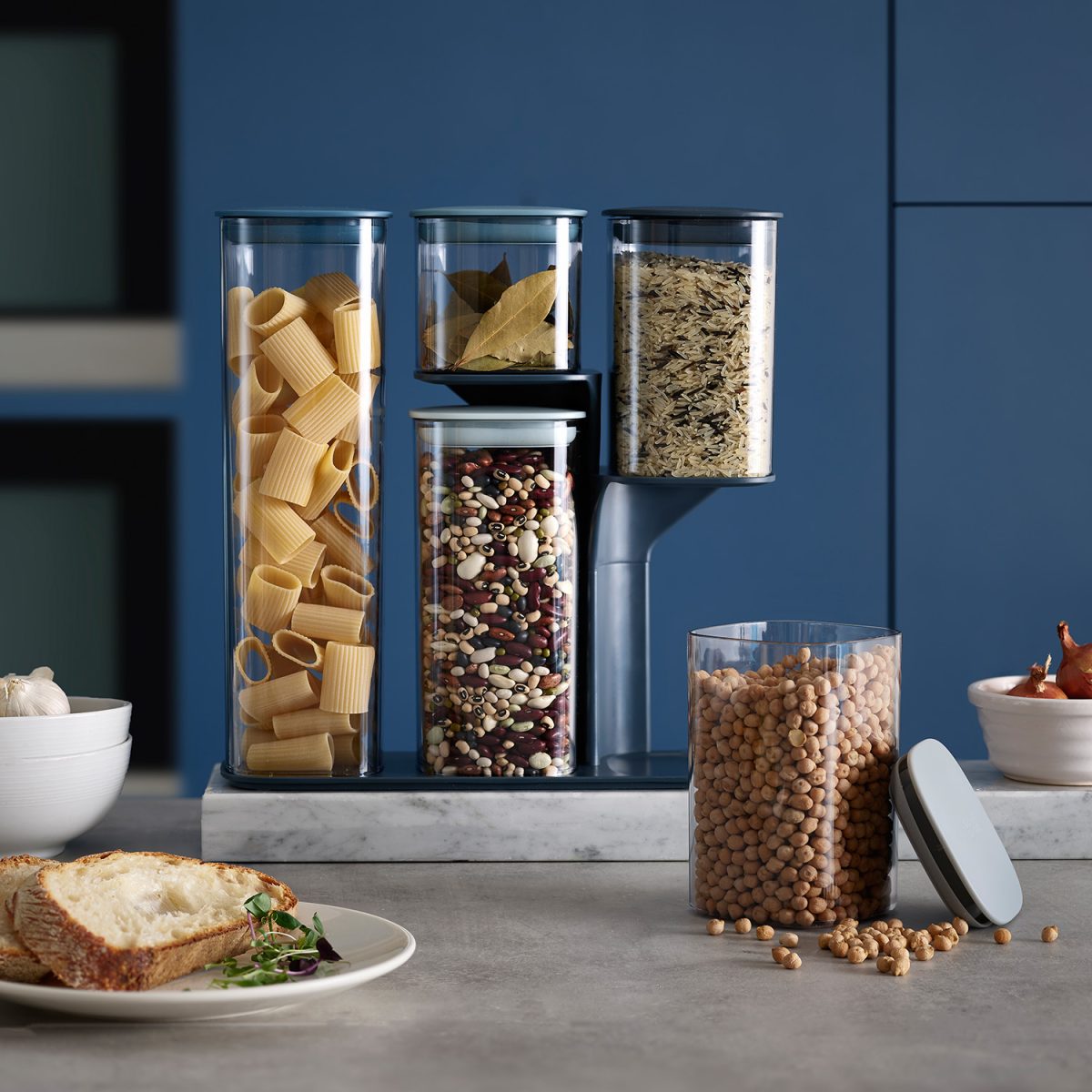 Podium Dry Food Storage Container Set with Stand - Thumbnail 3