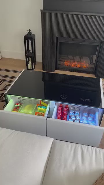 EchoChill Smart Coffee Table with Fridge & Bluetooth Speaker