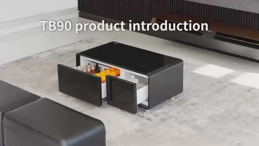 EchoChill Smart Coffee Table with Fridge & Bluetooth Speaker