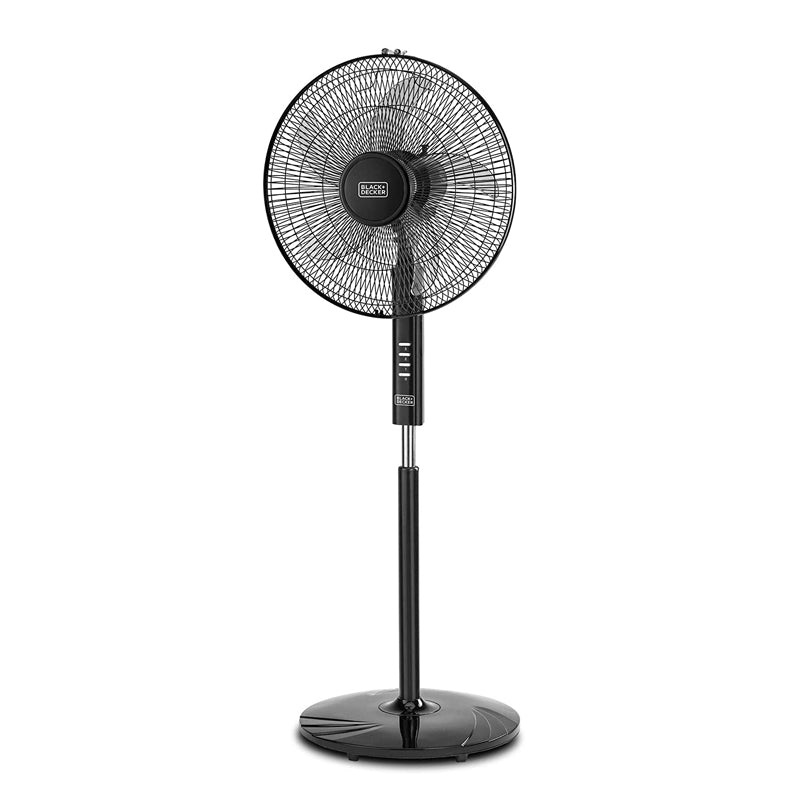Black+Decker Stand Fan 3 Speed Wide Oscillation 5As Blade Design 16 Inch 60W Black