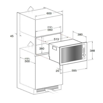 Flora FLBMW6-AG25B-X Built in Microwave Stainless steel.