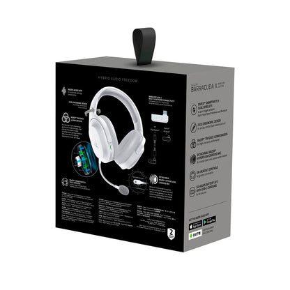 Razer - Barracuda X 2022 Edition Wireless Stereo Gaming Headset for PC, PS5, PS4, Switch, and Mobile - Mercury White