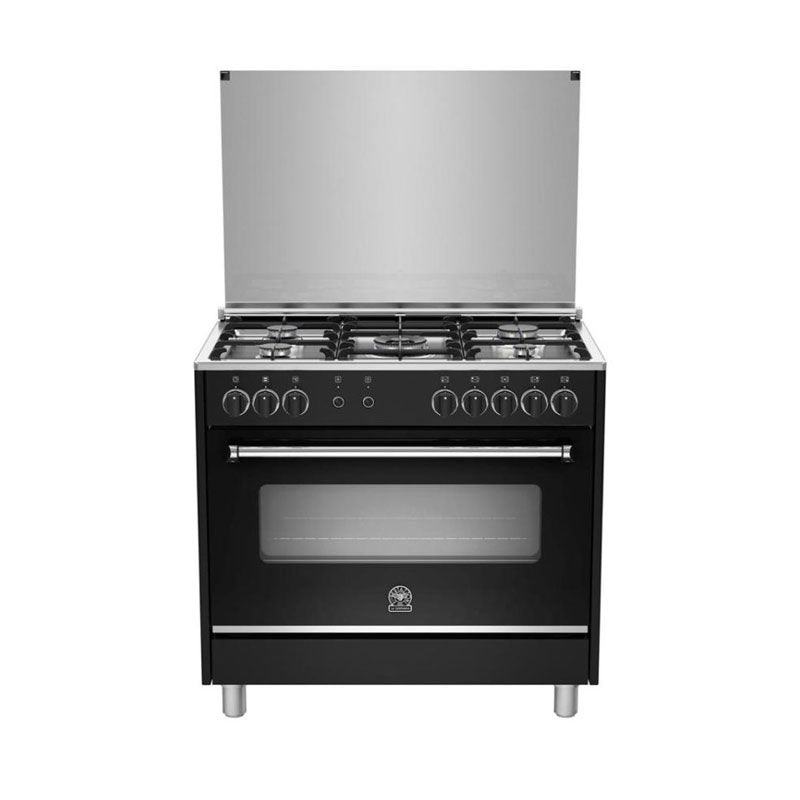 La Germania Americana D Line Gas 90x60cm  4 Burners+1 Triple Ring 4KW Burner Giant 142L Oven Black - AMS95C30DN