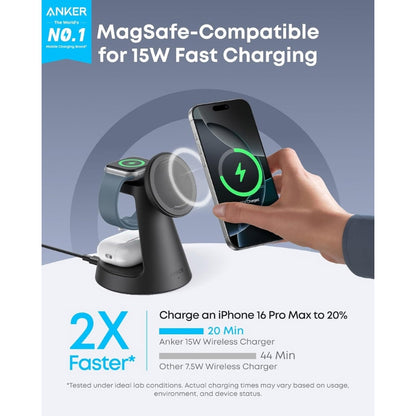Anker MagGo Wireless Charging Station (3-in-1, Dock Stand)