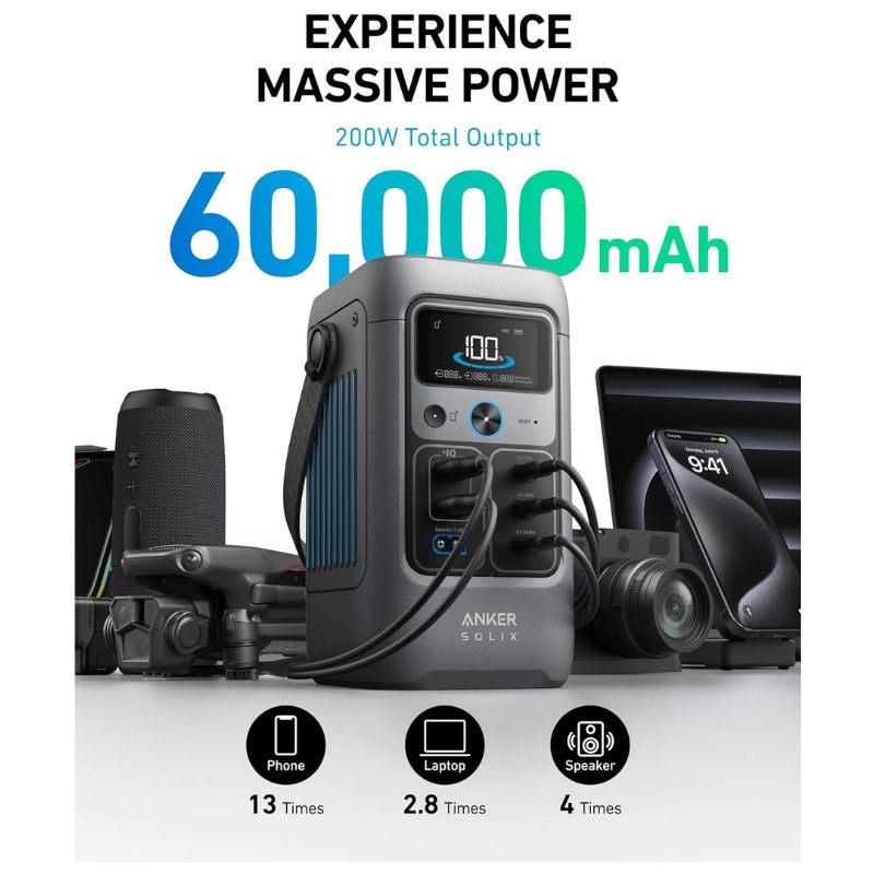 Anker SOLIX C200 DC Portable Power Station – 192Wh | 200W
