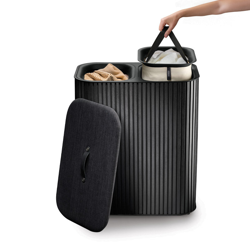 Joseph Joseph Tota Luxe 90L Black Laundry Separation Basket