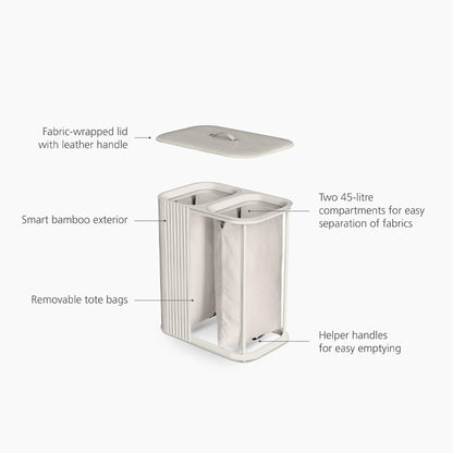 Joseph Joseph Tota Luxe 90L Ecru Laundry Separation Basket