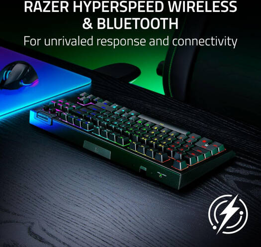 Razer BlackWidow V4 Tenkeyless HyperSpeed Gaming Keyboard, Hot-Swappable, Orange Tactile Switch