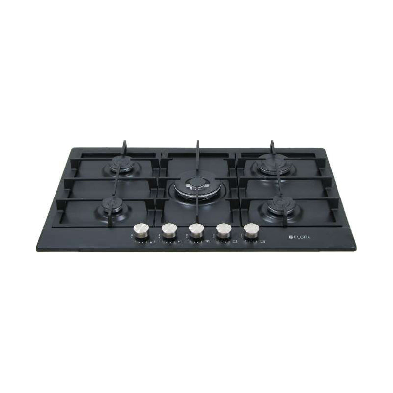 Flora FLBH10-CTSF-W75B Built In hob 70cm Black enameled.