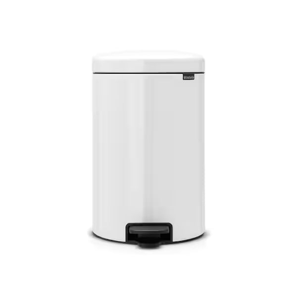Brabantia Trash Can, White,Alloy Steel Plastic,5.3 Gallons