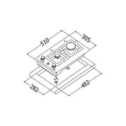Flora FLBH10-CSF-J32X Built In hob 30cm Stainless steel.