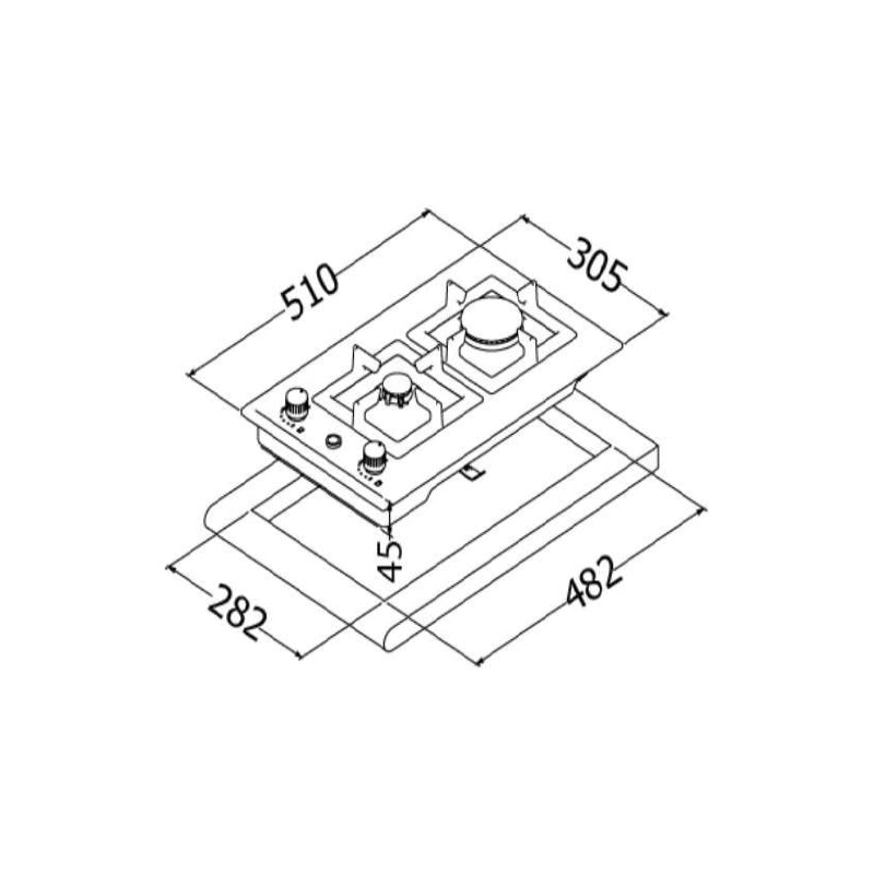 Flora FLBH10-CSF-J32X Built In hob 30cm Stainless steel.